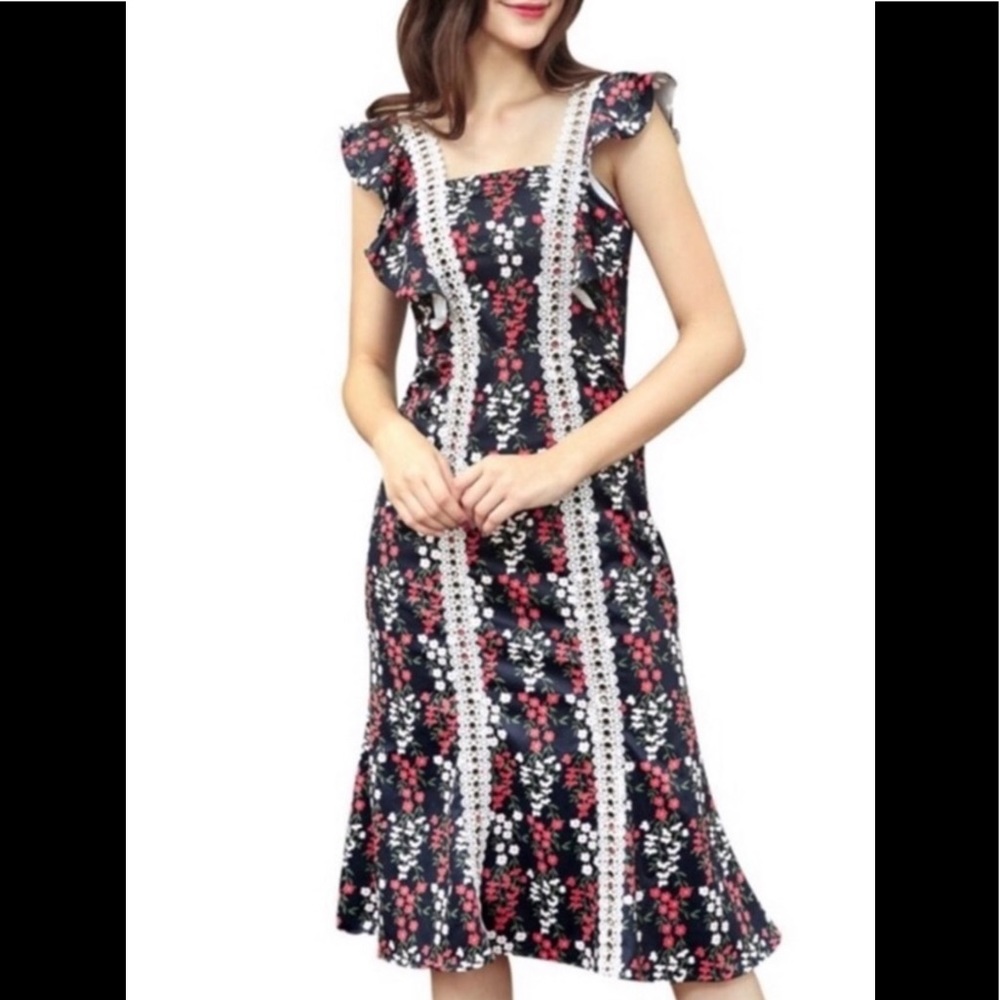 Few Moda New Poppy Floral Dress Medium - Picture 3 of 8